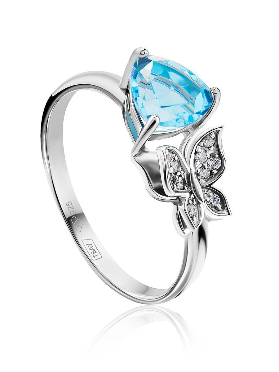 Серебряное кольцо с бабочкой